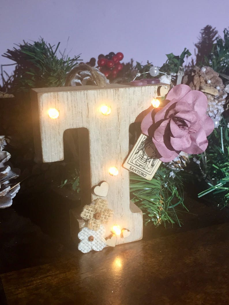 Mini Light up Wooden Letter Etsy