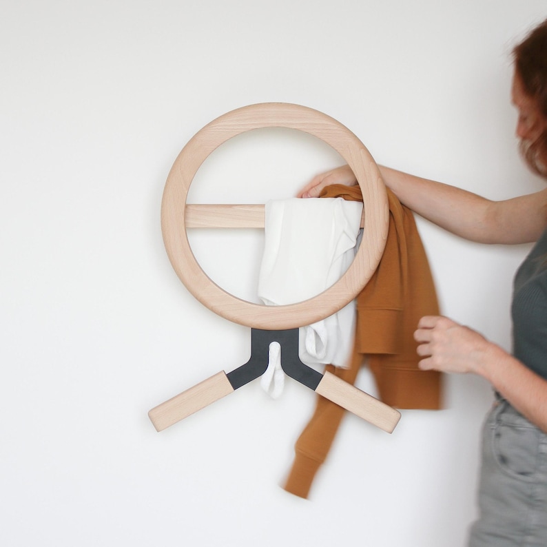 Appendiabiti Da Parete In Legno Bianco 5 Bracci - DONREGALOWEB, 72x21x30 Cm
