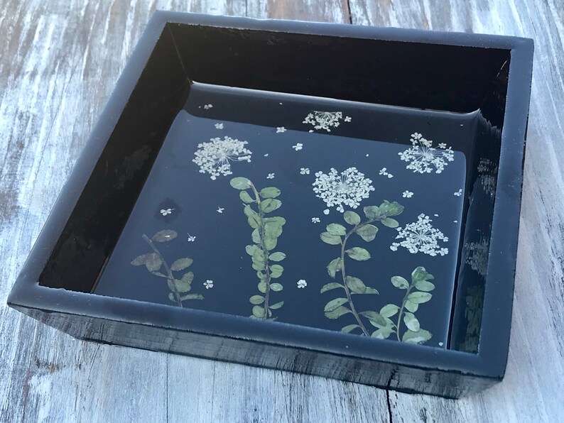 Dried Flower Decor, Flower Bowl Pressed Flower Trinket Bowl Real Flowers In Resin Trinket Dish