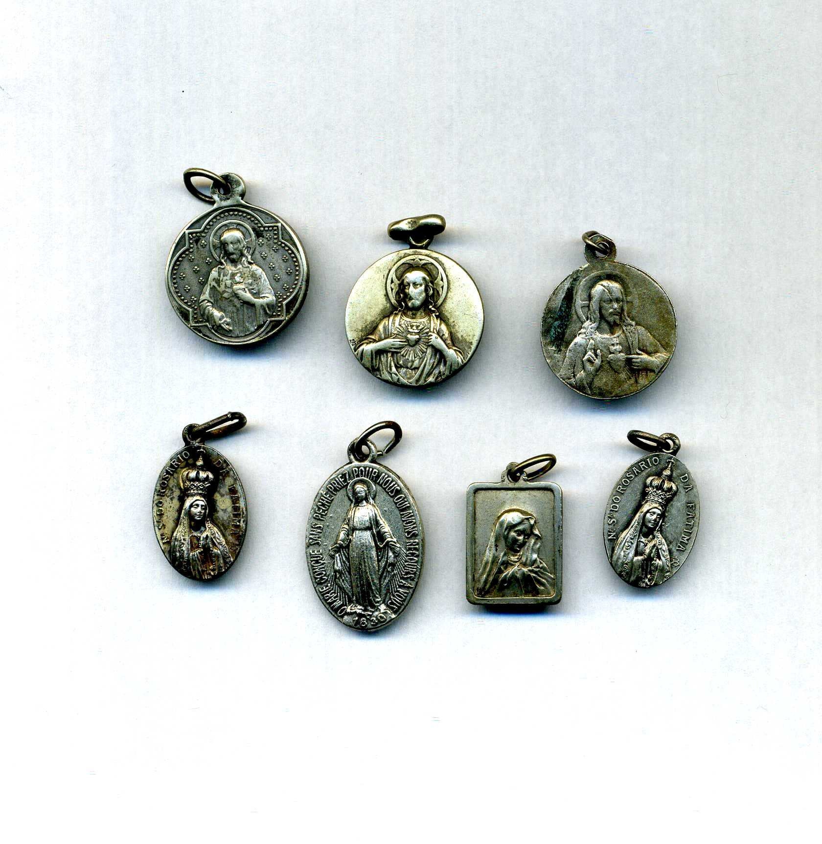 Religion - 7 Vintage Médailles Religieuses Antique