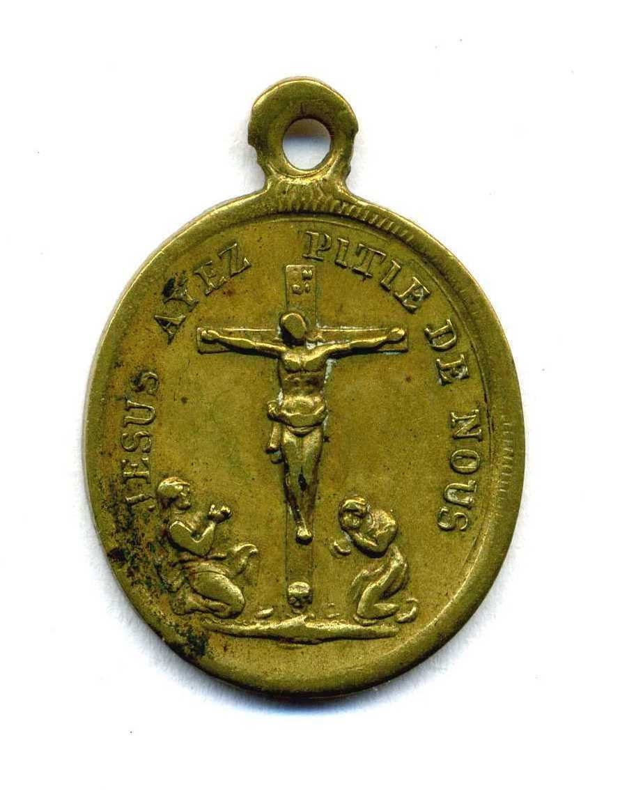 Médaille Vintage en Bronze - Jesus Ayez Pitié de Nous Jubile 1826