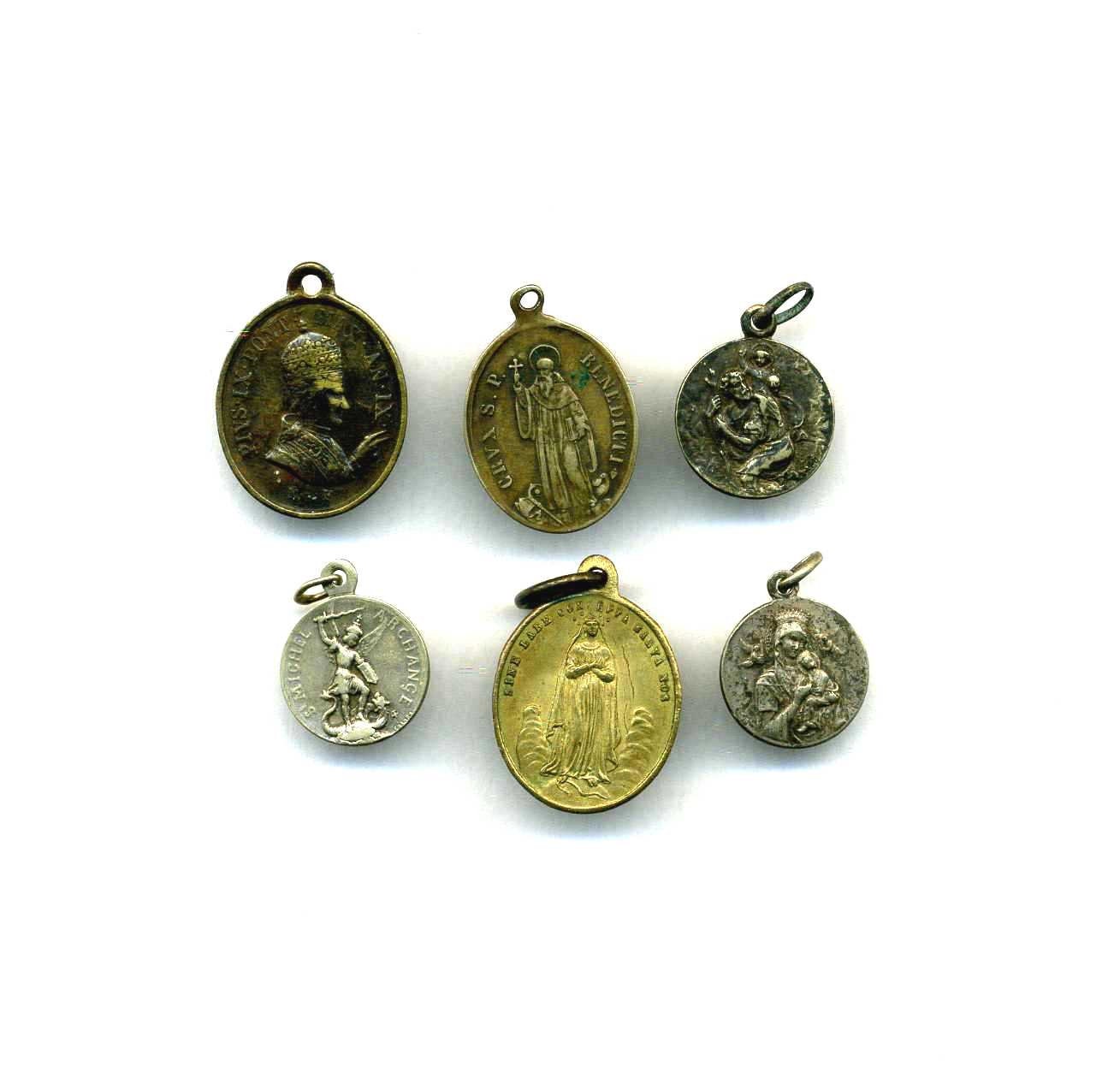 Religion - 6 Vintage Médailles Religieuses Antique