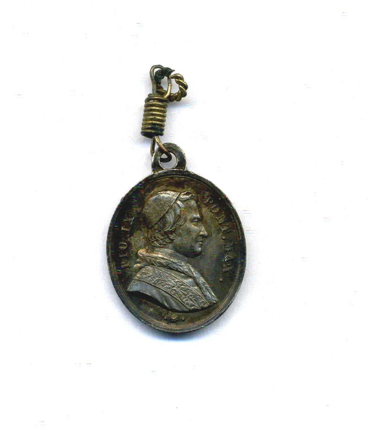 Religion - Pio Ix Pont Max S. Petrus Paulus Antique Médaille en Argent Sterling