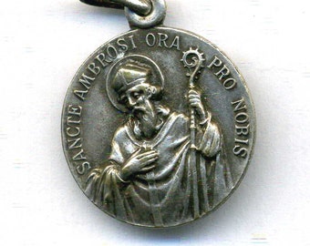 Sancte Ambrosi Ora Pro Nubis – Holy Ambroise 1932 - silver plated