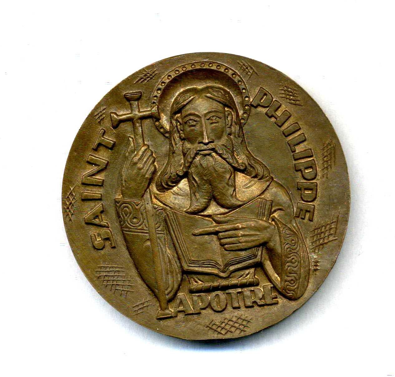 Saint Philippe - Apôtre Médaille Religieuse en Bronze Par R. Tschudin