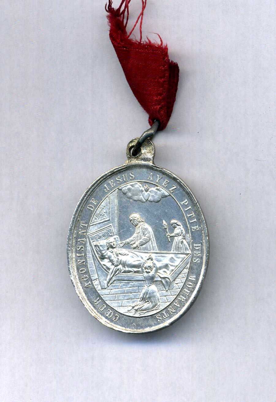 Médaille Religieuse Cœur Agonisant de Jésus Médaille Argentée