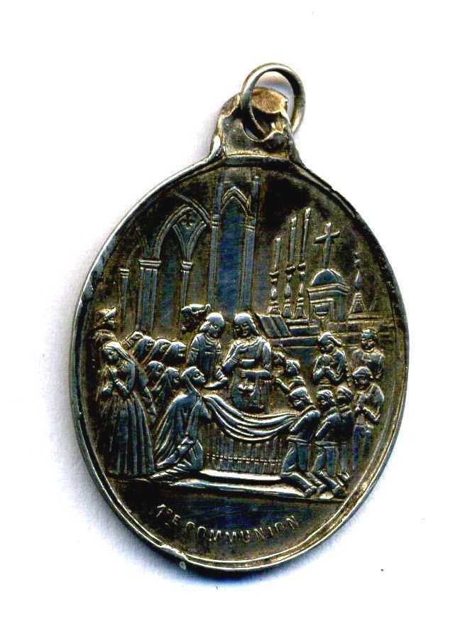 Médaille Religieuse Vintage en Argent Sterling 1Ère Communion - Souvenir Précieux