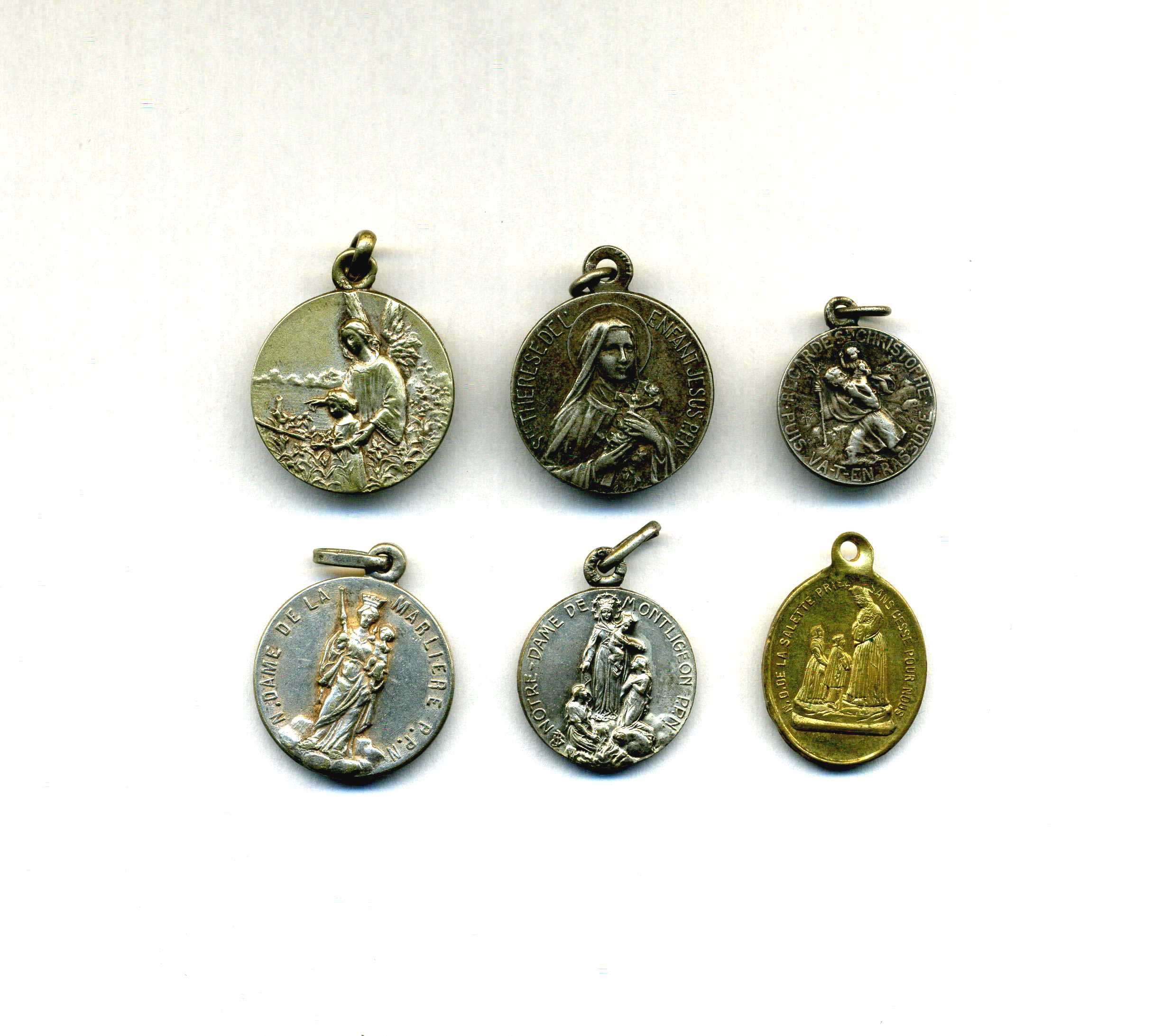 Religion - 6 Vintage Médailles Religieuses Antique