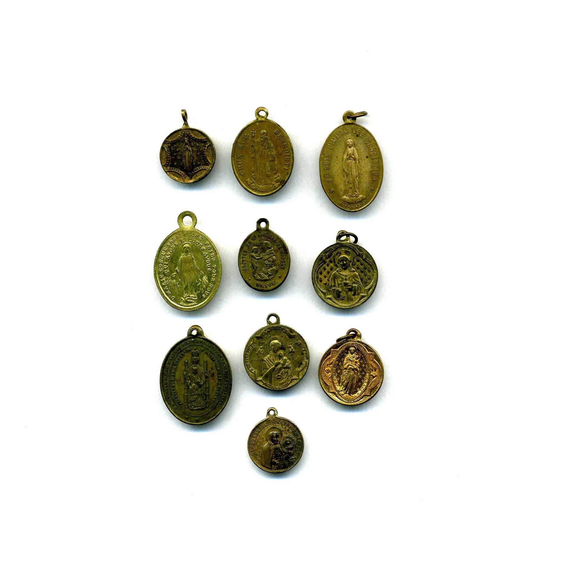 Religion - 11 Vintage Médailles Religieuses Antique