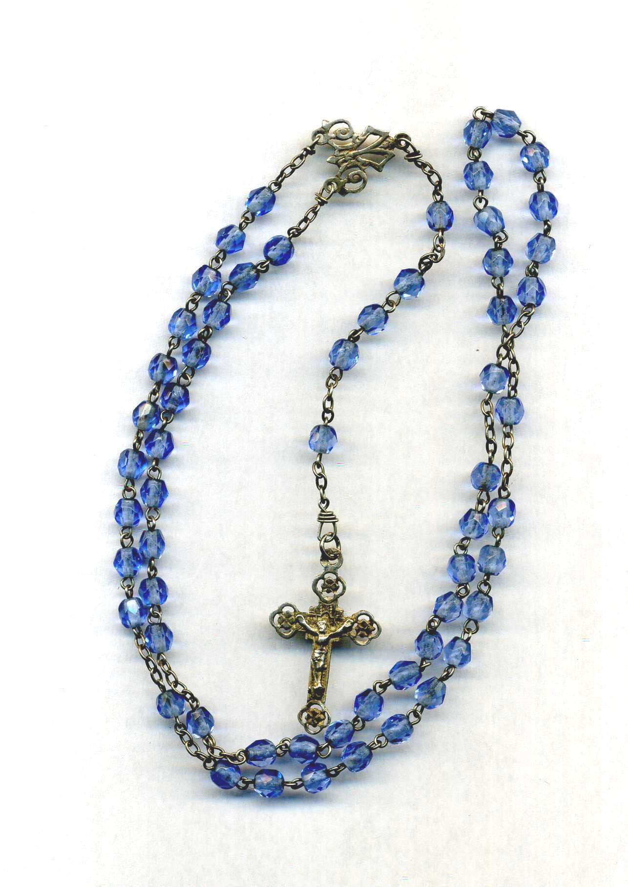 Chapelet Religieux Ancien en Argent et Verroterie Dans Son Coffret