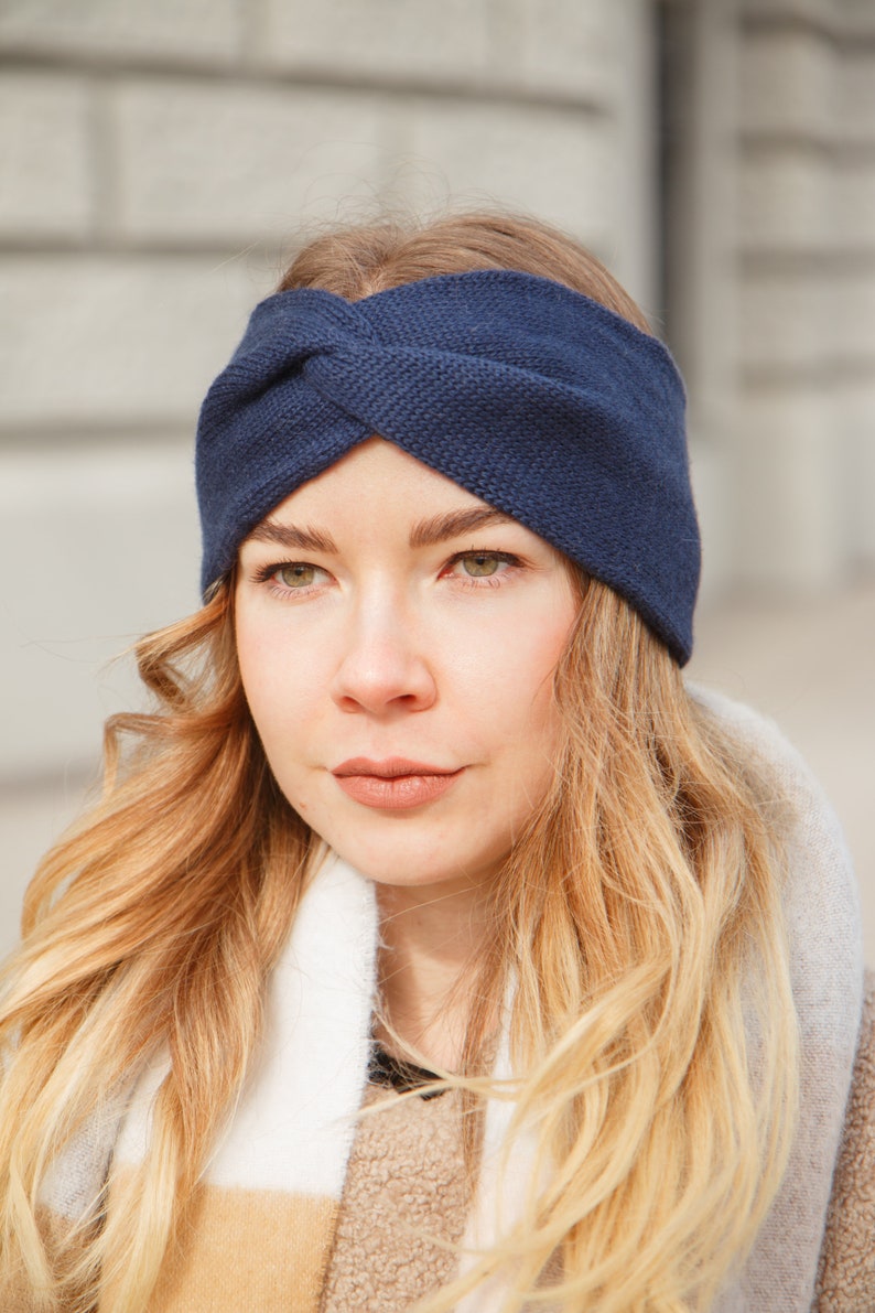 Cashmere merino Headband. Knit Ear Warmer. Warm twist Headband Etsy