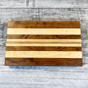 Ready to Ship! Black Walnut & Birdseye Maple Edge Grain Cutting Board, Rectangle Board