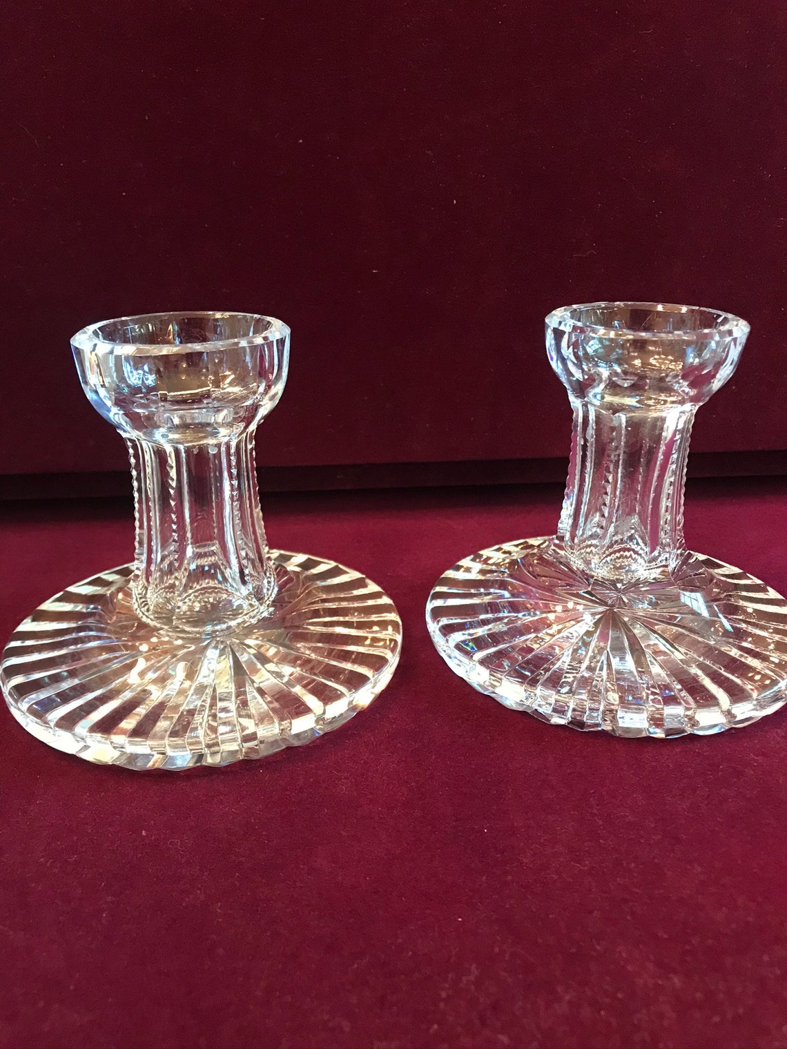 Waterford crystal vintage candlesticks Etsy