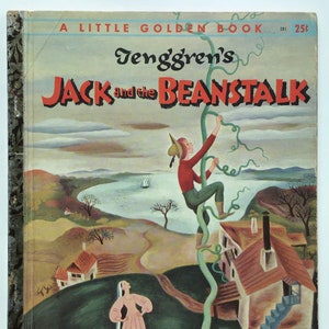 1956 Tenggrens Jack and the Beanstalk Golden Book No 281 1st Edition Little Golden Book English folk tale by Gustaf Tenggren
