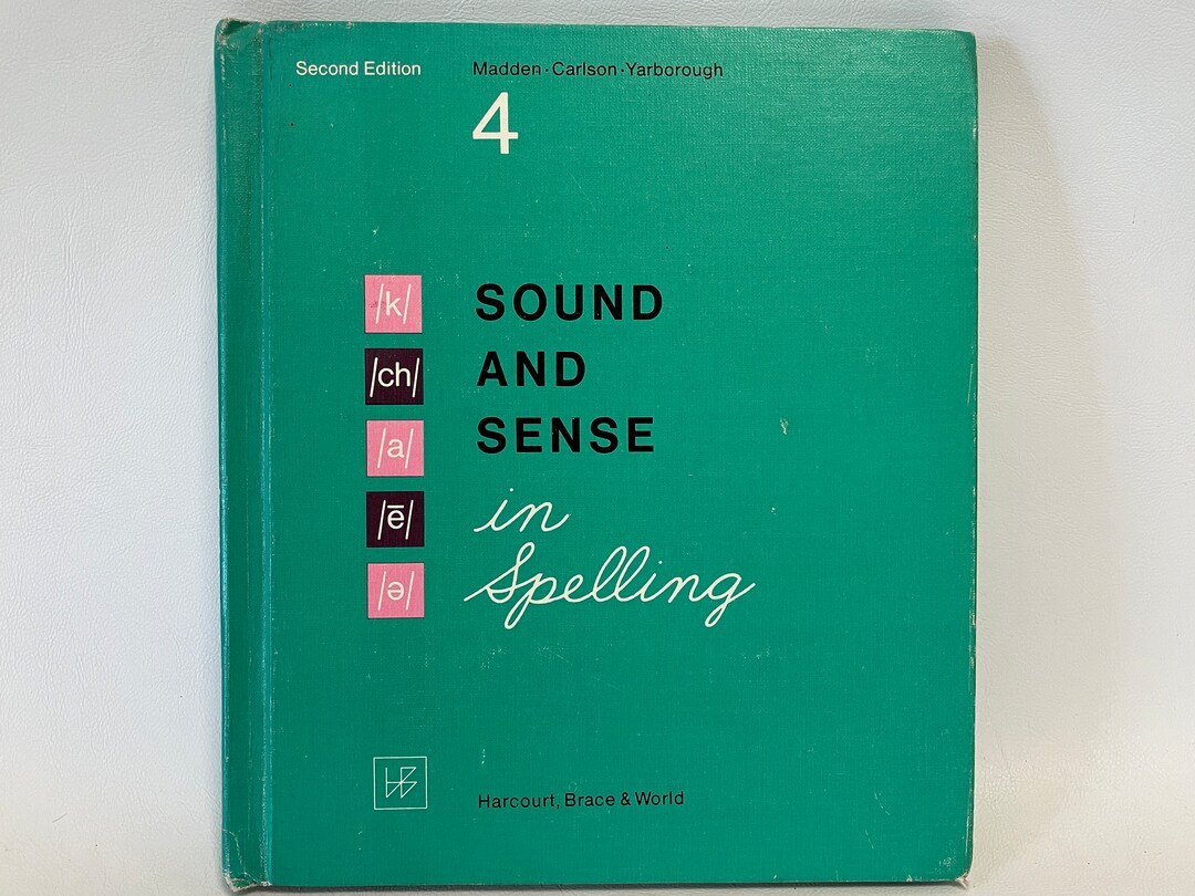 Vintage 1968 Sound and Sense in Spelling Textbook Children's School