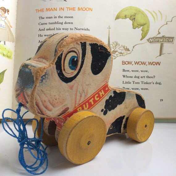 fisher price wooden dog pull toy
