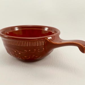 vintage oven serve bowl by Taylor Smith Taylor small serving dish with handle & embossed floral design
