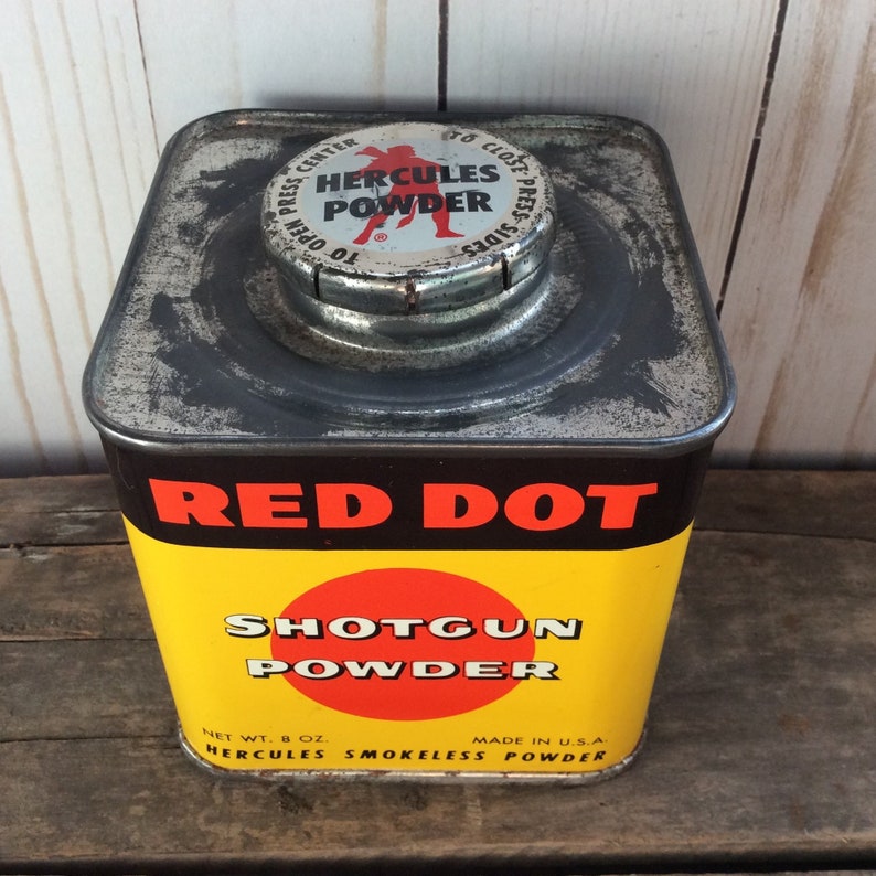 8 Oz Hercules Red Dot Shotgun Powder Tin Hercules Powder Etsy Canada
