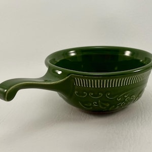 vintage oven serve bowl by Taylor Smith Taylor small serving dish with handle & embossed floral design