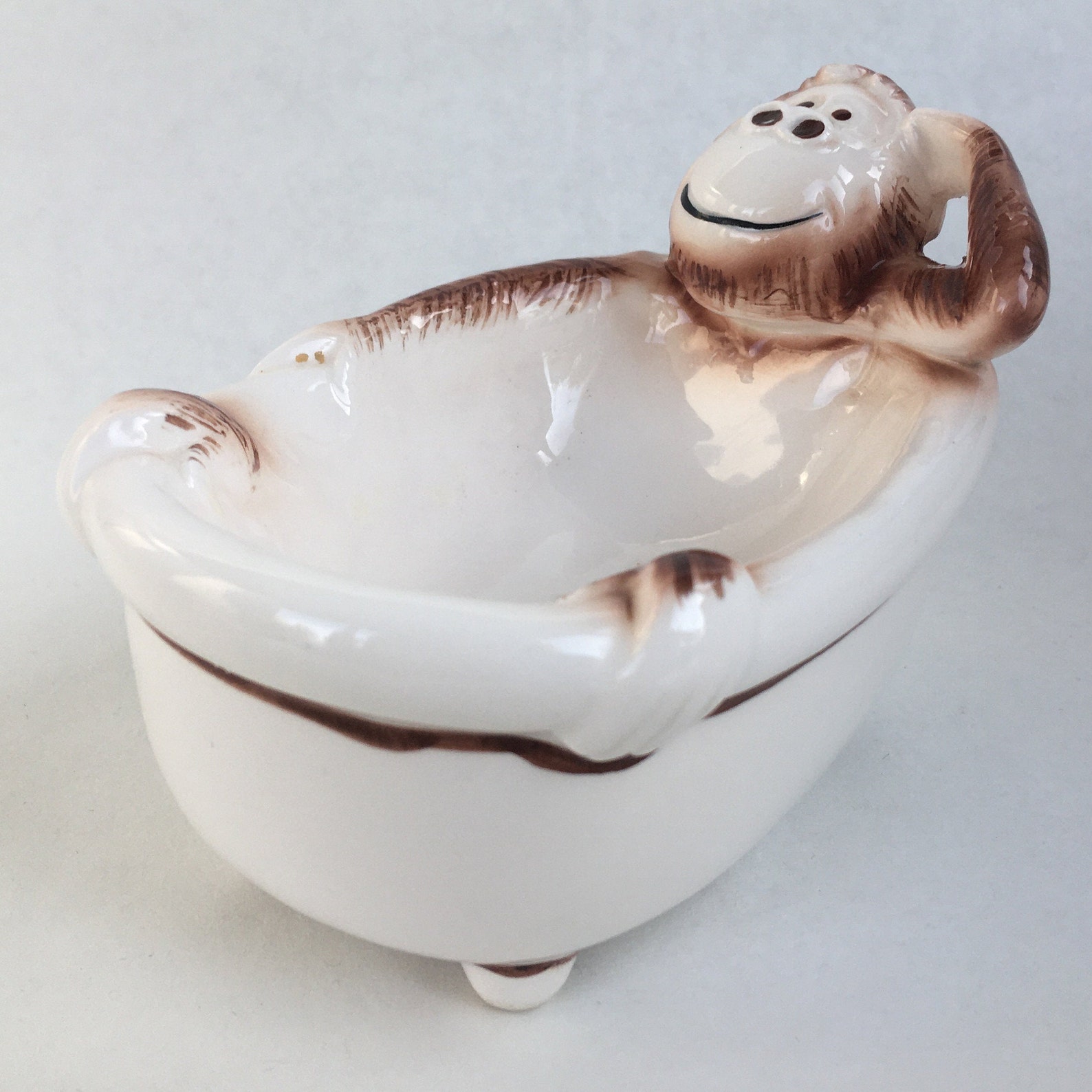 1960's Monkey Soap Dish or Trinket Tray Whimsical Monkey Etsy