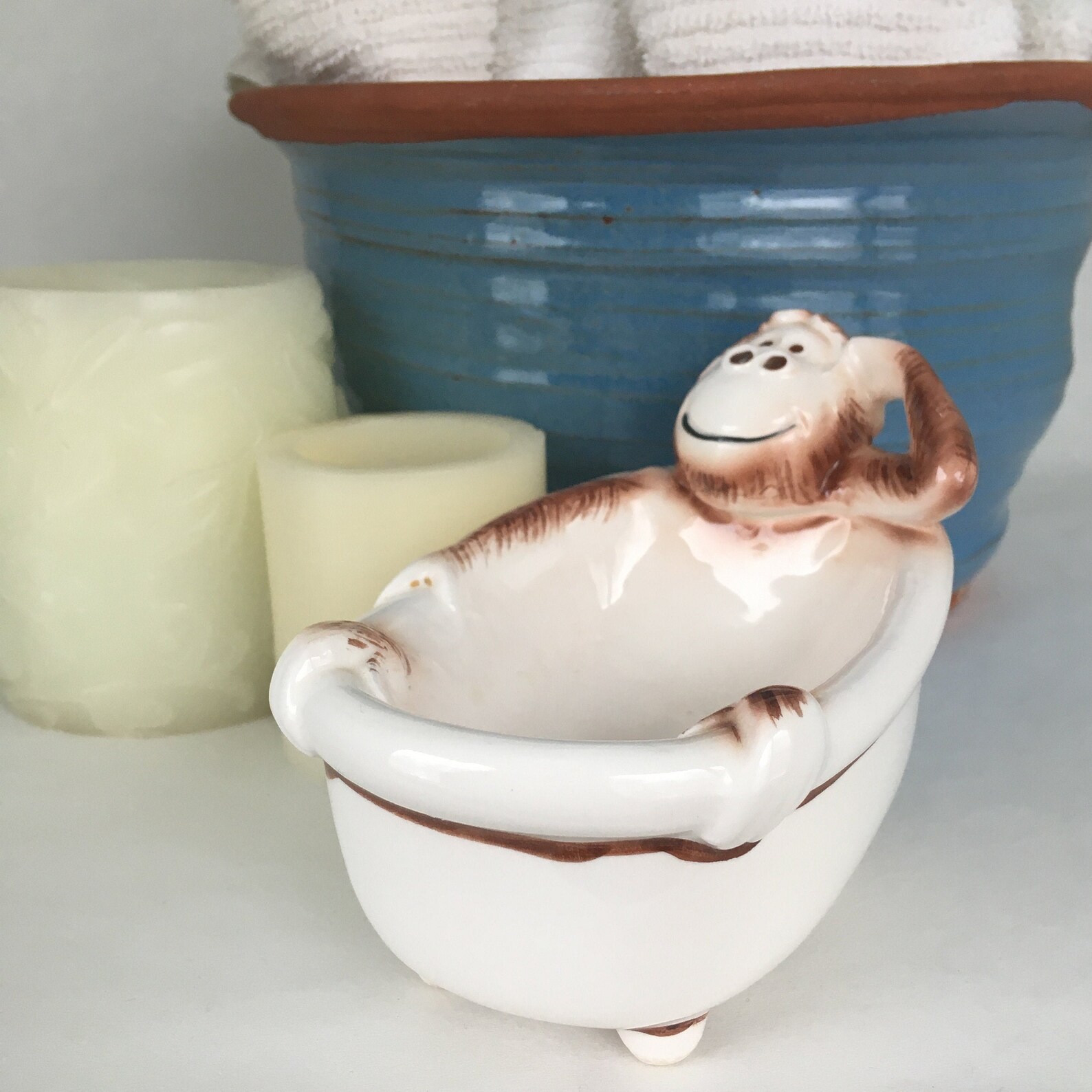 1960's Monkey Soap Dish or Trinket Tray Whimsical Monkey Etsy