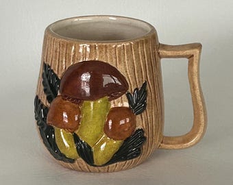 1970's arnel's merry mushroom mug vintage woodland coffee mug or tea cup
