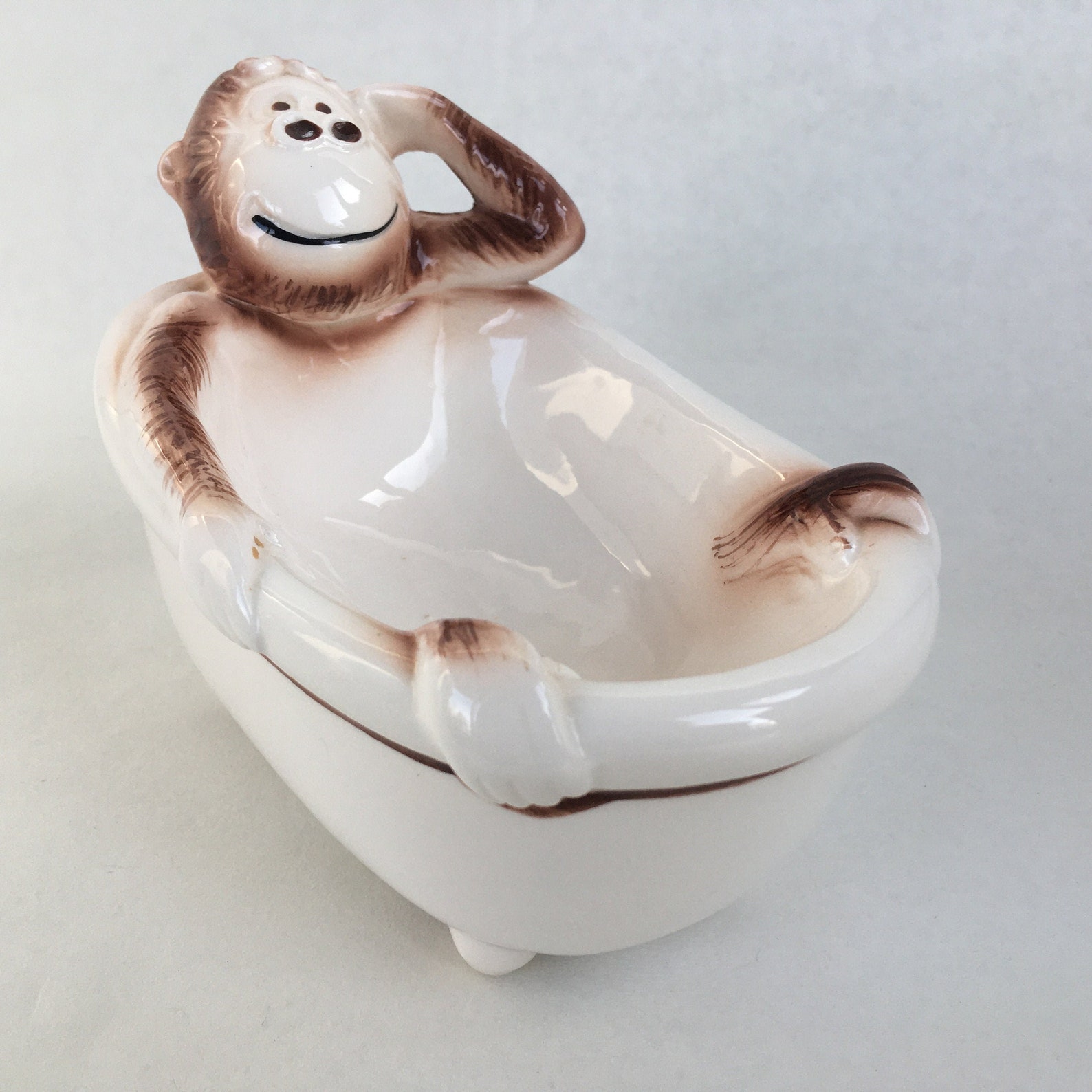 1960's Monkey Soap Dish or Trinket Tray Whimsical Monkey Etsy