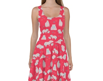 Cute Capybara - Skater Dress Style Cut - Kawaii Cute - Pink