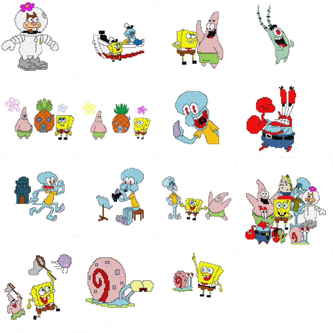 Bob Sponge Pattern Sponge Bob Complete 15 Patterns Cross Stitch Pattern - Etsy Canada
