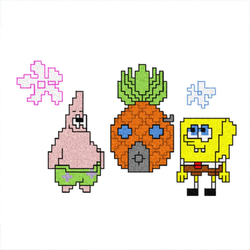 Sponge Bob Patrick Star And Pineapple House Small Cross Etsy Sponge Bob Patrick Star And Pineapple House Small Cross Etsy