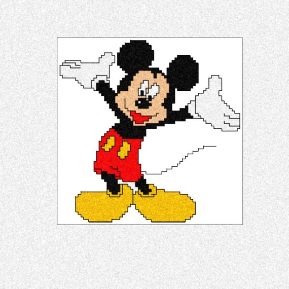 Mickey Mouse Cross Stitch Pattern Download Pdf Etsy