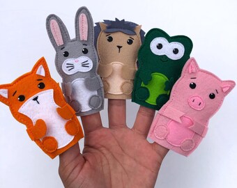 Finger Puppets Felt toys, Farm creatures felt animals toys, Montessori sensory toys, Theater story telling game, Toddler Quiet game