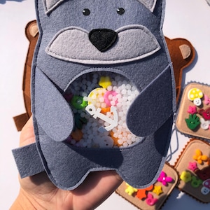 I Spy Bear Buddy, I Spy Bag, Discovery Bag, Seek and Find Toys, Miniatures, Sensory Bag, Montessori search bag, toddlers game, travel toy