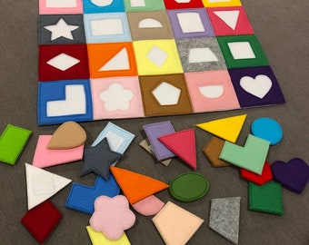Felt Shapes Sorter Game Board, Colors Matching Game, Baby & Toddler Toys, Montessori Gift, Toddlers Travel Toys, Fine Motor Skills, Sorted toy