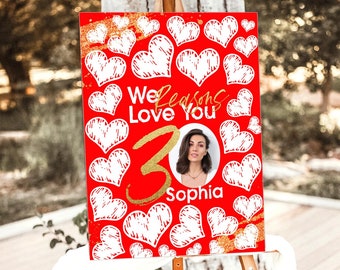 30 Reasons We Love You Template with Photo Thirty Things For Love Womens Thirty Anniversary Printable Banner 30th Birthday Memory Gift
