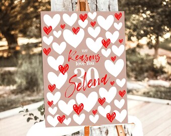 30 Reasons We Love You Template: 30th Birthday Printable Banner (PDF)