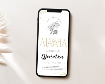 Tropical Aloha Birthday Electronic Invitation: Beach Party Evite (Digital)