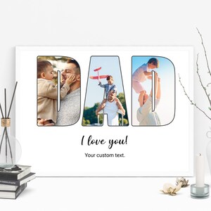 Custom Dad Photo Collage, Gifts For Dad, Birthday Gift for Him, Fathers Day Gift, Personalised photo collage