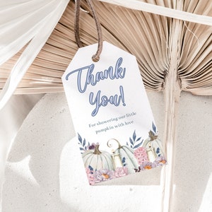 Pumpkin Boy Baby Shower Favor Tag: Printable Thank You (Digital Download)