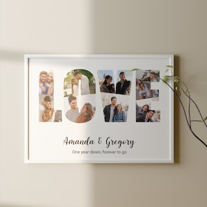 Custom photo collage, Valentine&#39;s Day Gift, Custom Birthday Gift, Gift for Boyfriend, One year Anniversary Gift