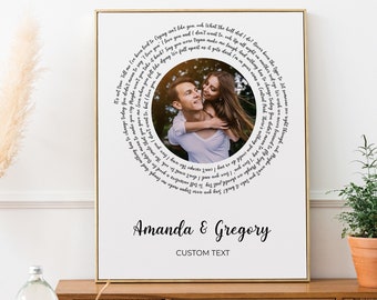 Personalized Wedding Song Lyrics Vinyl Record Photo Print (Digital File)