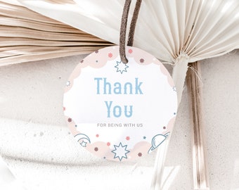 Cowgirl Circle Baby Shower Thank You Tag, Country Rustic Theme Party Thank You Tag, Wild West Cowgirl Thanks Tag, Baby Girl Western Gift Tag