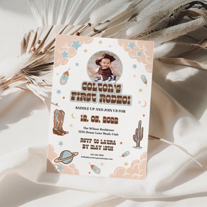 First Rodeo Birthday Invitation With Photo, Southwest Photo Invite,  First Rodeo Birthday Invitation Template, Southwest Birthday Invitation