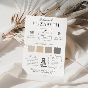 Editable Bridesmaid Info Card: Minimalist Bridal Party Proposal (Digital Template)