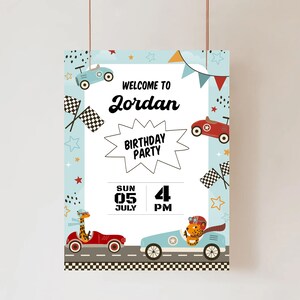 Race Car Welcome Sign, Editable Racing 1st Party Invitation Banner, F1 Theme Speed Racing Boy Birthday Invitation, Racing Template Download