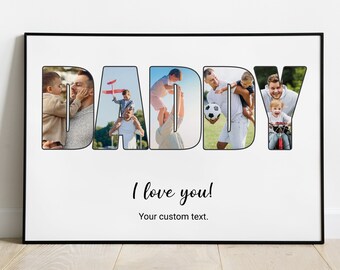 Personalized Daddy Photo Collage, Gifts For Dad, Birthday Gift for Him, Fathers Day Gift, Personalised Gift