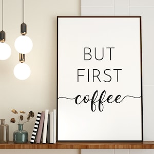 But First Coffee Print: Funny Bathroom Typography Art (Digital Download)
