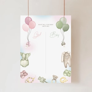 Boho Gender Reveal Voting Sign, Girl Or Boy Baby Shower Voting Banner Template, What Will Our Baby Be Boho Voting Banner Corjl Editable Sign