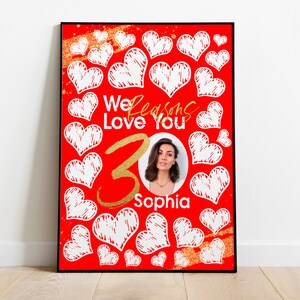 30 Reasons We Love You Template with Photo Thirty Things For Love Womens Thirty Anniversary Printable Banner 30th Birthday Memory Gift image 8