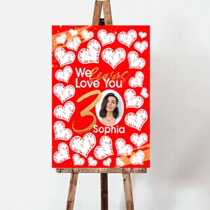 30 Reasons We Love You Template with Photo Thirty Things For Love Womens Thirty Anniversary Printable Banner 30th Birthday Memory Gift image 4